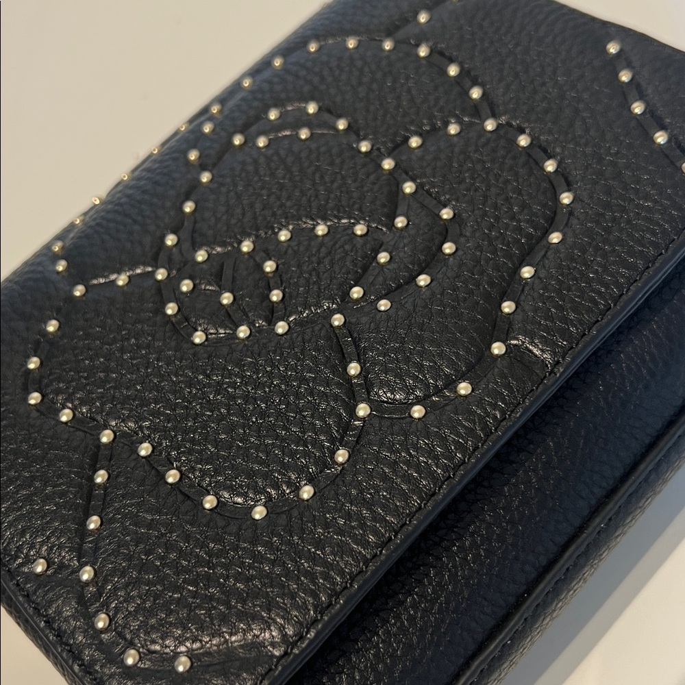 Karl Lagerfeld Gold Studded Paris Flora Crossbody Bag in Black Leather - Picture 11 of 11